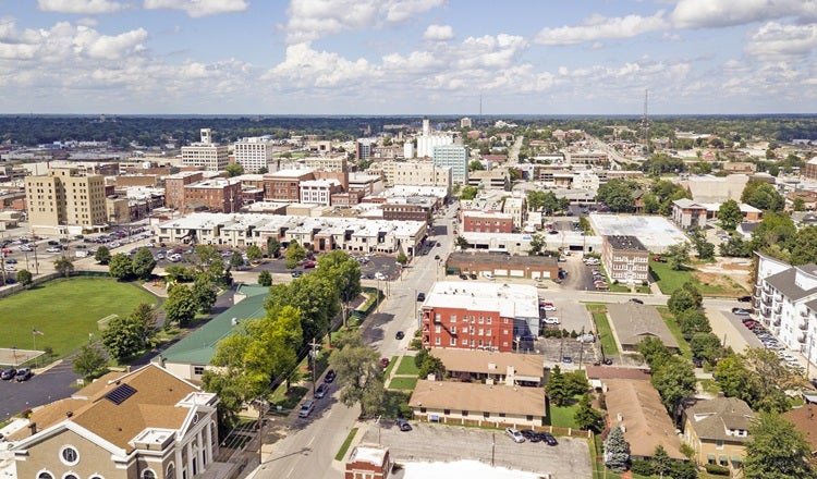 Aerial view of Springfield, Missouri