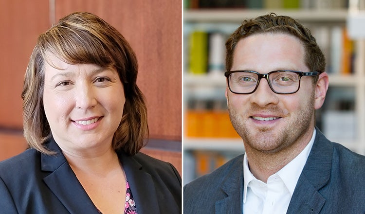 Portraits of Lisa Fewins and Colin Rohfing.