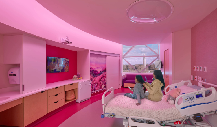 Interior of children's hospital room.