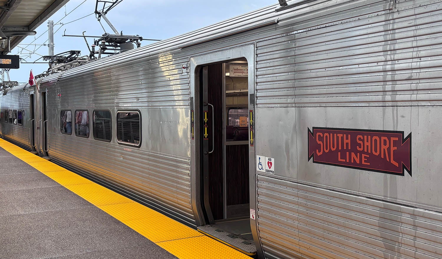 commuter train stopped at station