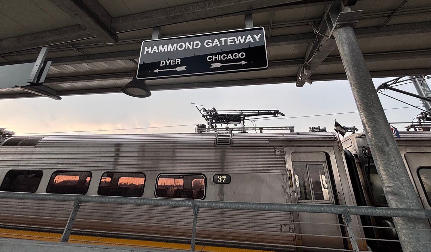 Commuter train stopped at platform