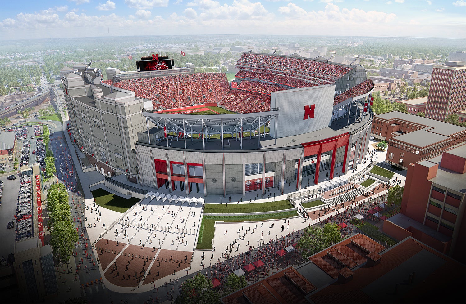 University of Nebraska Lincoln Memorial Stadium Aerial