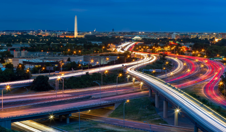 Washington D.C, USA at night.