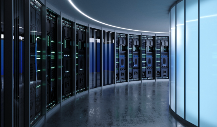 Interior of a data center