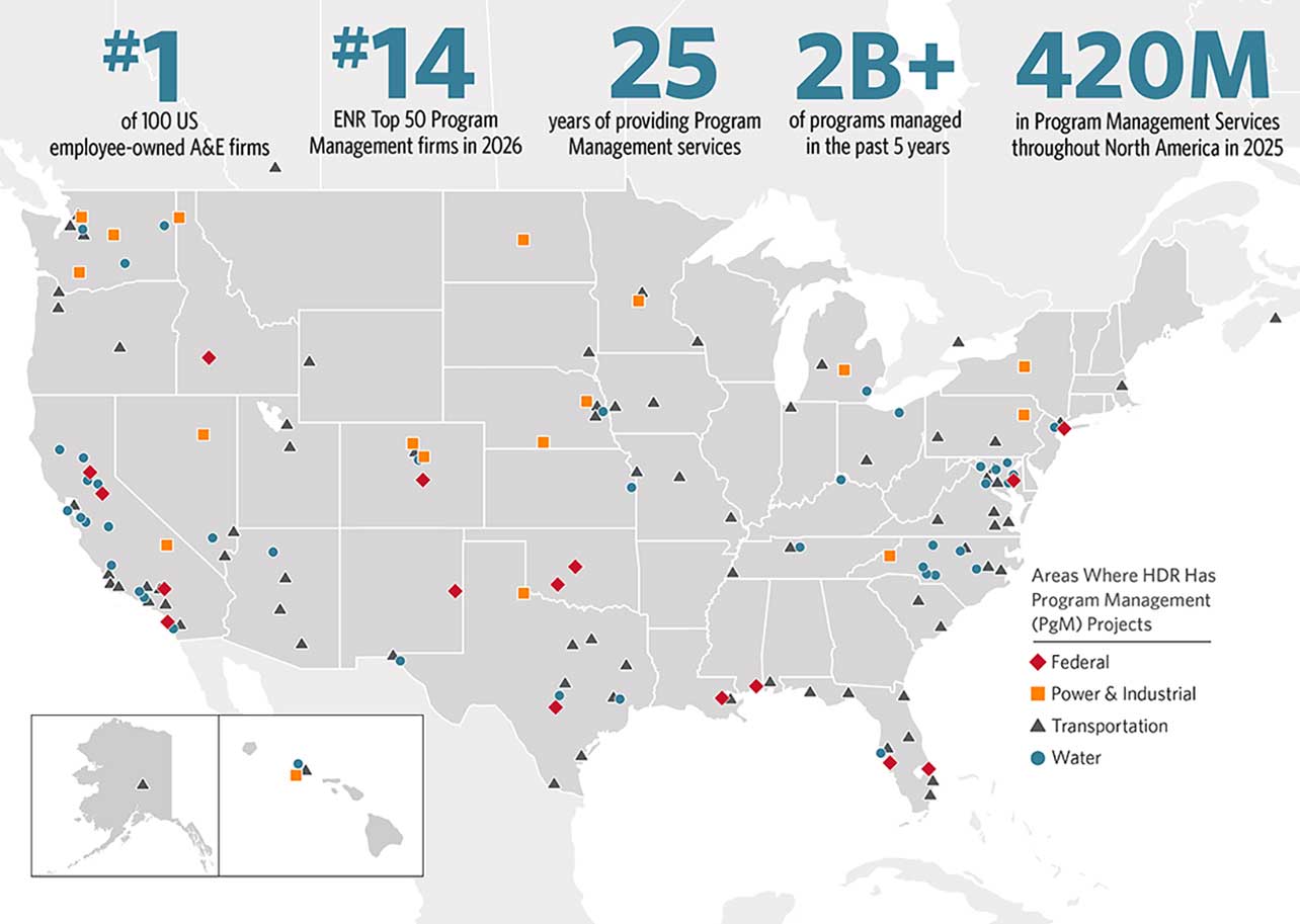 HDR Program Management U.S. map and rankings.