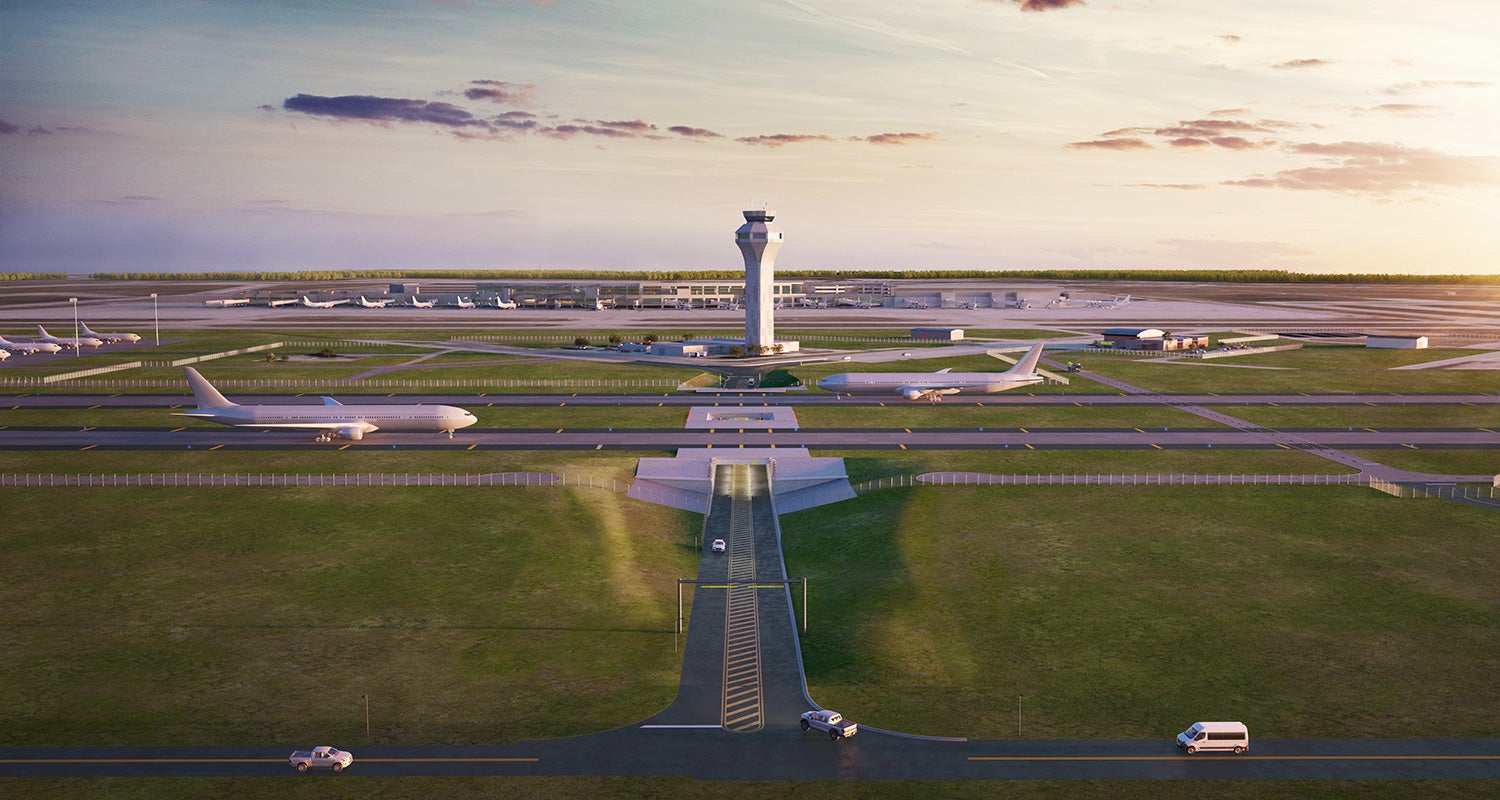 Rendering of the new taxiway bridges at Austin-Bergstrom International Airport