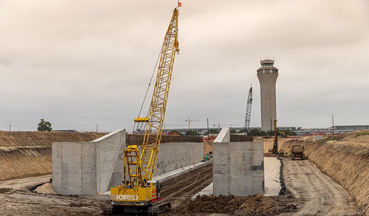 bridge construction at airport