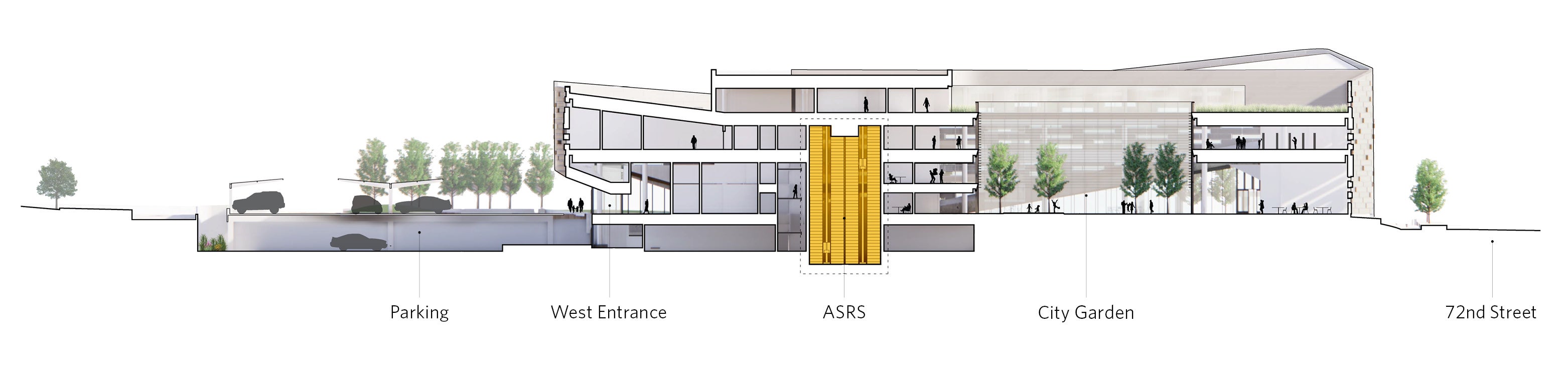 Omaha Central Library elevation diagram