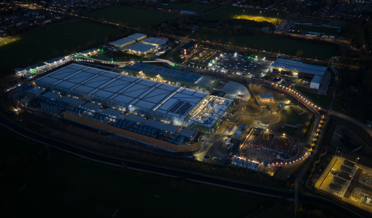 Data center under construction at Waltham Cross, England.