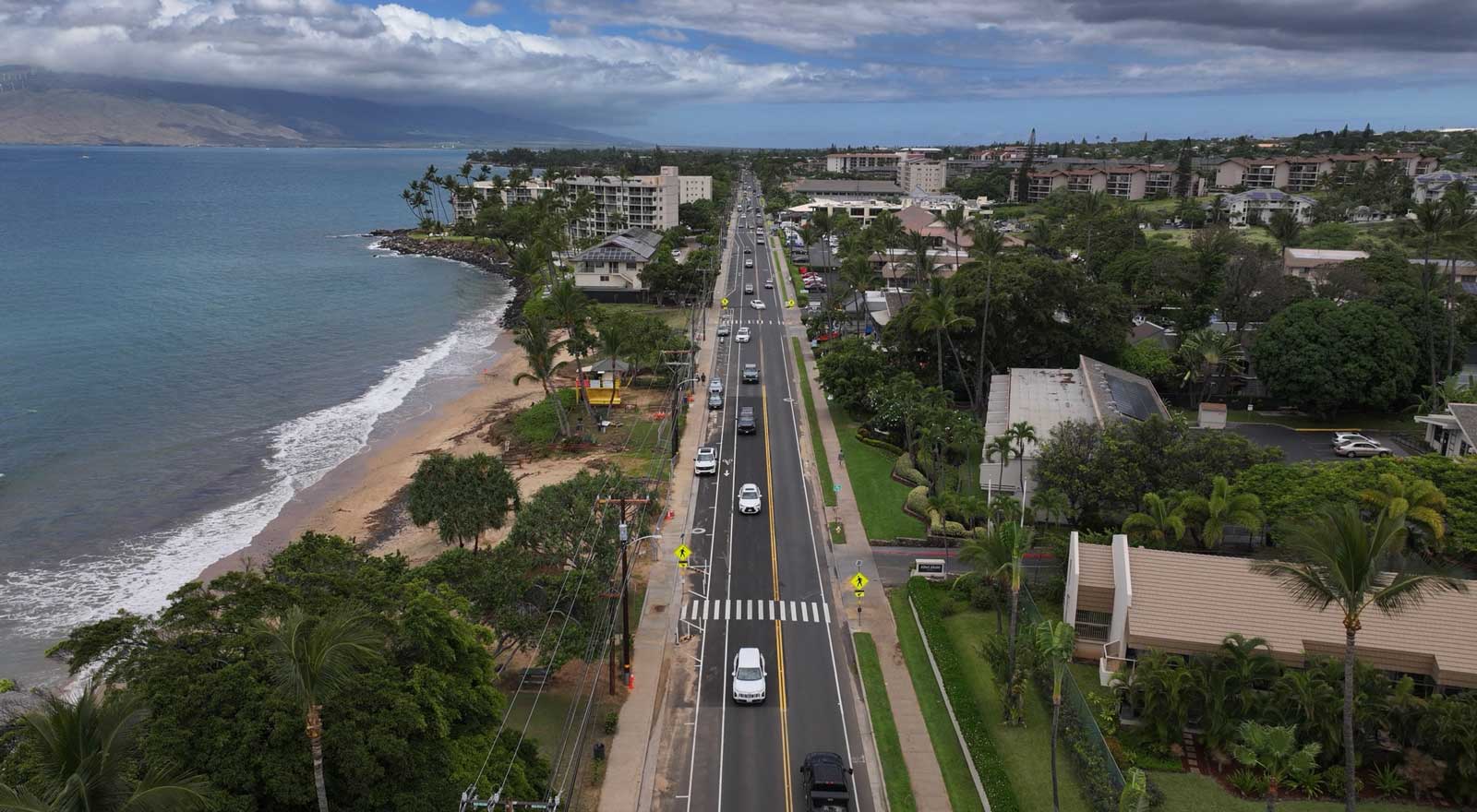 repaired portion of South Kihei Road